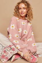 Load image into Gallery viewer, POL Daisy Pattern Drop Shoulder Sweater
