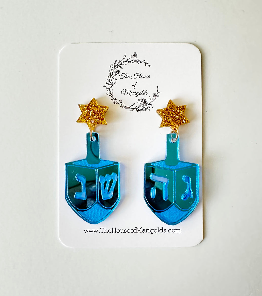 Dreidel Dangle Earrings