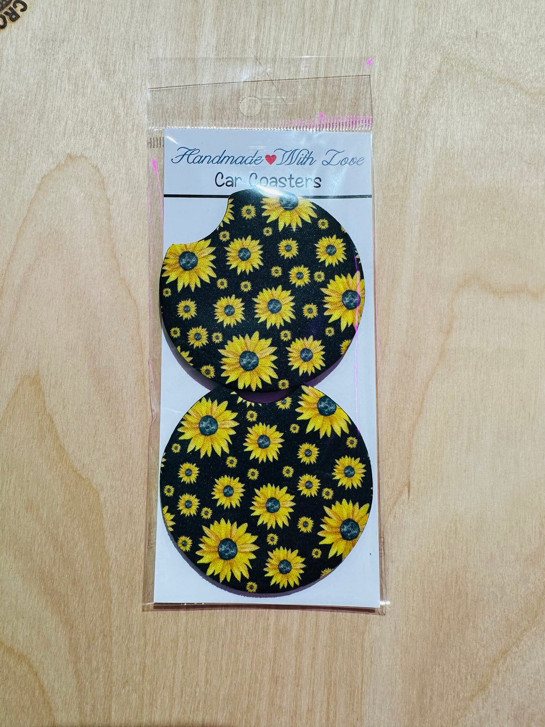 Sunflowers car coaster- set of 2