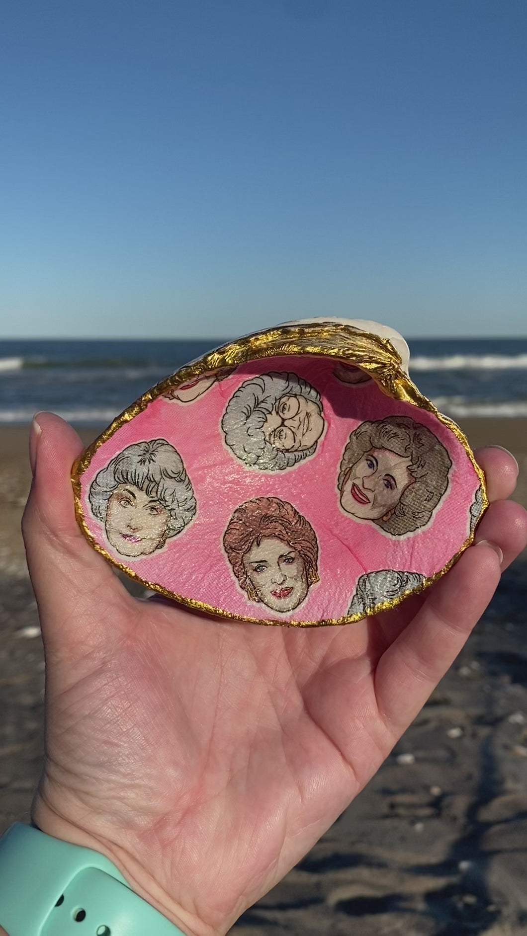 Thank You For Being A Friend Pink Decoupaged Clam Shell