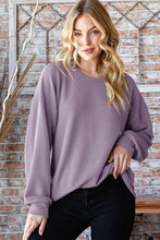 Load image into Gallery viewer, Heimish Full Size Round Neck Dropped Shoulder Blouse
