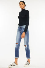 Load image into Gallery viewer, Kancan High Waist Distressed Hem Detail Cropped Straight Jeans
