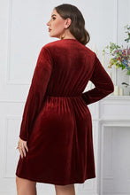 Load image into Gallery viewer, Plus Size V-Neck Decorative Button Knee Length Dress
