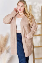 Load image into Gallery viewer, Hailey &amp; Co Full Size Cable-Knit Pocketed Cardigan
