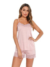 Load image into Gallery viewer, Lace Detail Cami and Shorts Lounge Set
