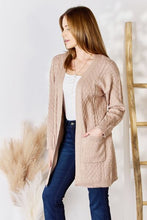 Load image into Gallery viewer, Hailey &amp; Co Full Size Cable-Knit Pocketed Cardigan
