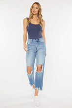 Load image into Gallery viewer, Kancan High Waist Chewed Up Straight Mom Jeans
