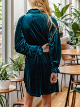 Load image into Gallery viewer, Button Up Drawstring Flounce Sleeve Dress
