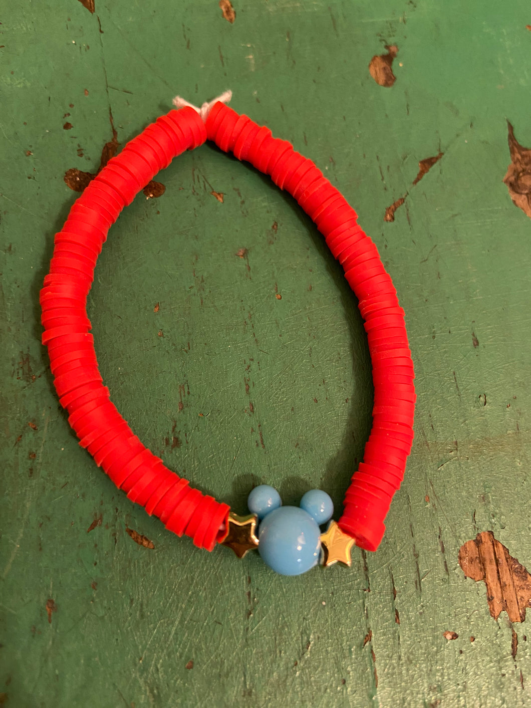 Mouse Head Blue Red Bracelet Stars