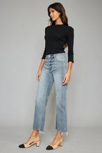 Load image into Gallery viewer, Kancan High Waist Raw Hem Cropped Wide Leg Jeans
