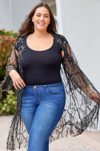 Load image into Gallery viewer, Plus Size Contrast Sequin Sheer Mesh Cardigan
