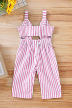 Load image into Gallery viewer, Kids Striped Cutout Sleeveless Jumpsuit
