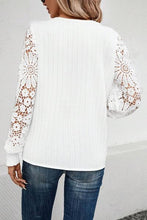 Load image into Gallery viewer, Lace Detail V-Neck Long Sleeve Blouse
