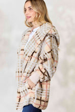 Load image into Gallery viewer, H&amp;T Checked Faux Fur Hooded Jacket
