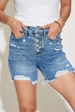 Load image into Gallery viewer, Judy Blue Full Size Ripped Button Fly Bermuda Denim Shorts
