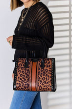 Load image into Gallery viewer, David Jones Leopard Contrast Rivet Handbag
