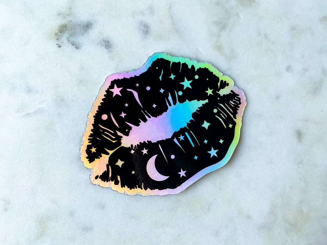 Cosmic Kiss Holographic Waterproof Sticker