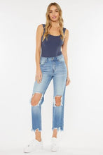 Load image into Gallery viewer, Kancan High Waist Chewed Up Straight Mom Jeans
