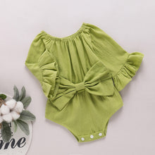 Load image into Gallery viewer, Baby Girl Bow Detail Flounce Sleeve Bodysuit
