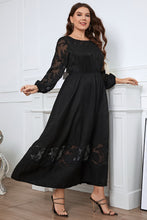 Load image into Gallery viewer, Plus Size Embroidery Round Neck Long Sleeve Maxi Dress

