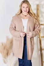 Load image into Gallery viewer, Hailey &amp; Co Full Size Cable-Knit Pocketed Cardigan
