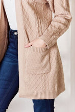 Load image into Gallery viewer, Hailey &amp; Co Full Size Cable-Knit Pocketed Cardigan
