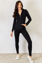 Load image into Gallery viewer, JULIA Zip Up Drawstring Hoodie and Leggings Set
