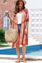 Load image into Gallery viewer, Printed Tassel Trim Open Front Cardigan
