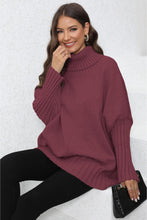 Load image into Gallery viewer, Turtle Neck Long Sleeve Ribbed Sweater

