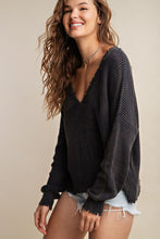 Load image into Gallery viewer, Kori America Distressed V-Neck Sweater
