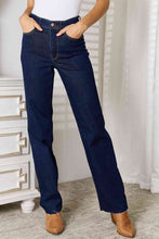 Load image into Gallery viewer, Judy Blue Full Size Raw Hem Straight Leg Jeans with Pockets
