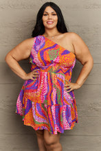 Load image into Gallery viewer, Hailey &amp; Co Fall Back Plus Size One Shoulder Mini Tiered Dress
