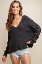 Load image into Gallery viewer, Kori America Distressed V-Neck Sweater
