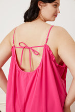 Load image into Gallery viewer, Full Size Ruffle Trim Tie Back Cami Jumpsuit with Pockets
