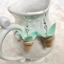 Load image into Gallery viewer, Mint Green Planted Pot Earrings
