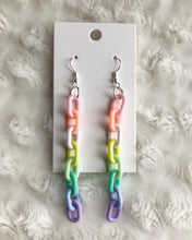 Load image into Gallery viewer, Pastel Rainbow Chain Earrings
