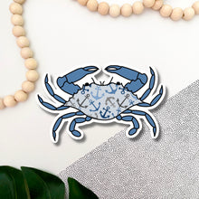 Load image into Gallery viewer, Maryland Nautical Anchor Crab Sticker
