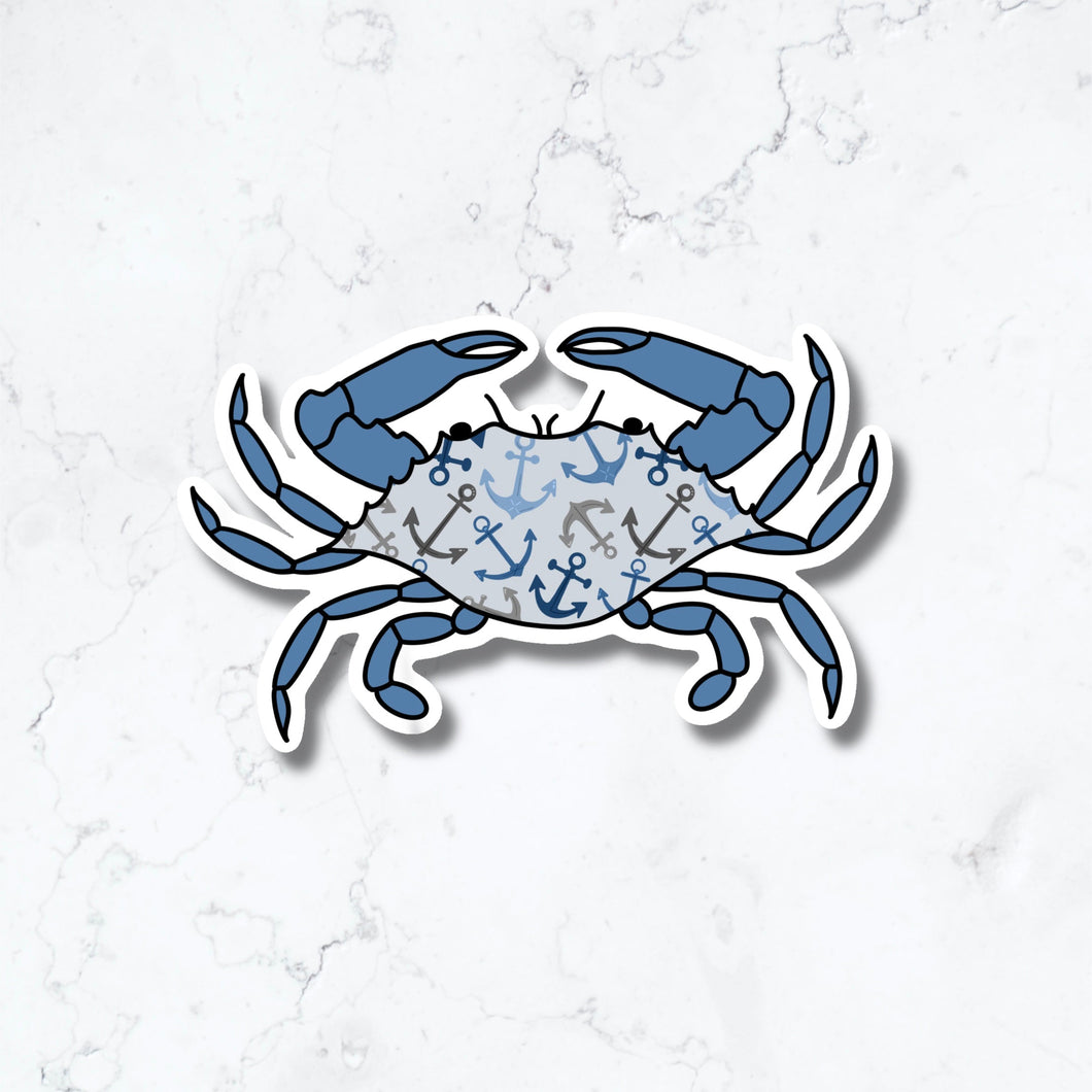 Maryland Nautical Anchor Crab Sticker