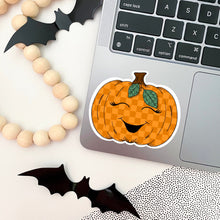Load image into Gallery viewer, Halloween Checkered Pumpkin Sticker
