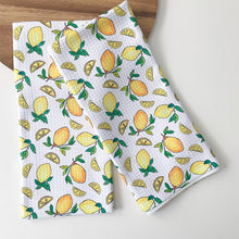 Load image into Gallery viewer, Lemons Patterned Waffle Kitchen Dish Towel
