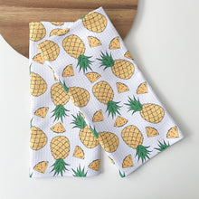 Load image into Gallery viewer, Pineapple Patterned Waffle Kitchen Dish Towel
