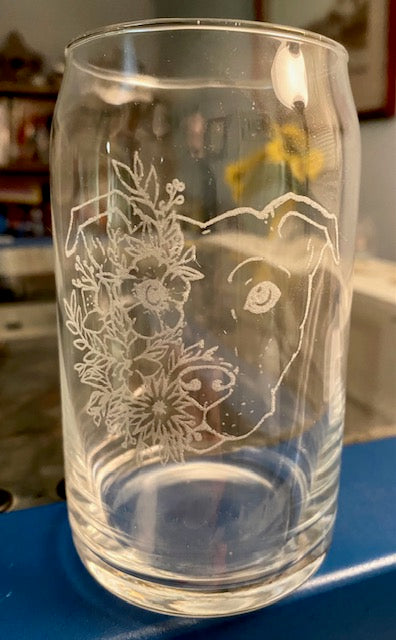Pitty Flowers Beer Can Glass