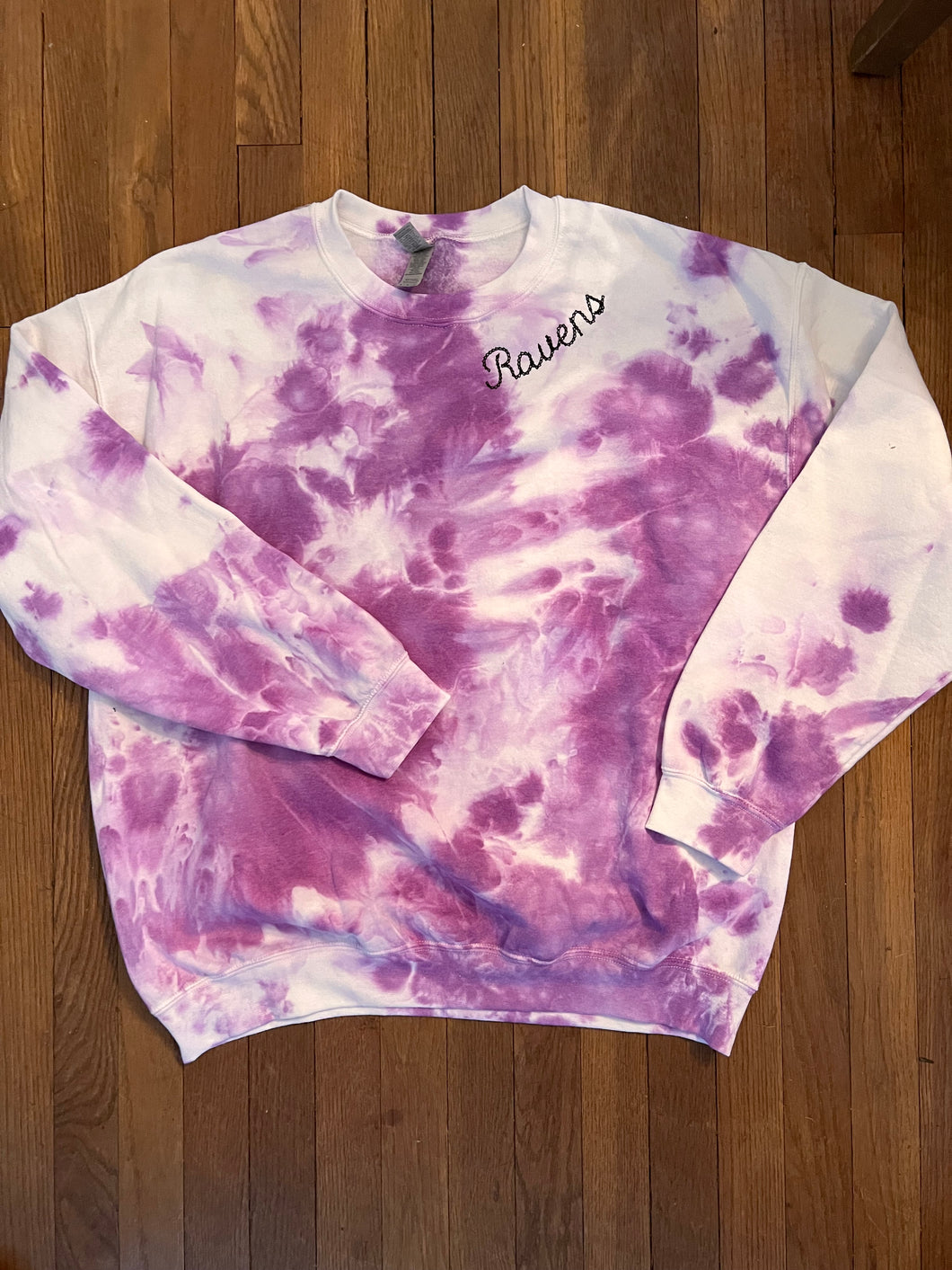 Ravens tie dyed crew neck sweatshirt- PRE ORDER- 2 week turnaround