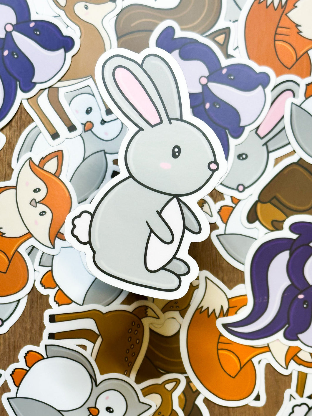 Gray Bunny Sticker