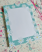 Load image into Gallery viewer, Blue and Yellow Daisy Notepad | 5x7&quot; Notepad with 50 Tear-Off Pages | Fun, Spring Floral Notepad
