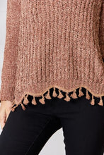 Load image into Gallery viewer, BiBi Tassel Trim Long Sleeve Sweater
