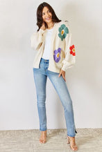 Load image into Gallery viewer, J.NNA Open Front Flower Pattern Long Sleeve Sweater Cardigan
