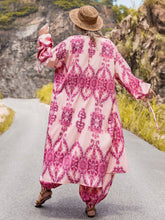 Load image into Gallery viewer, Plus Size Open Front Cardigan and Pants Set
