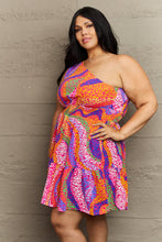 Load image into Gallery viewer, Hailey &amp; Co Fall Back Plus Size One Shoulder Mini Tiered Dress

