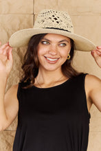 Load image into Gallery viewer, Fame Fight Through It Lace Detail Straw Braided Fashion Sun Hat
